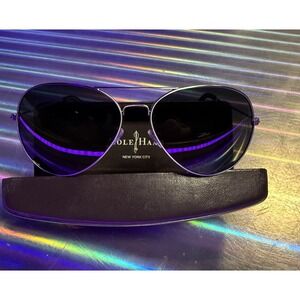 COLE HAAN Aviator Sunglasses Gold Polarized C17068 30 Mens Classic UV Protection